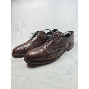 Allen Edmond Morgan Brown Leather WingTip Oxford Dress Shoes Men Size 10 D